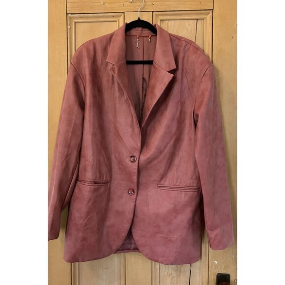 House of CB Womens Kiera Oversize Faux Leather Jacket Size Large Pink SP EXC - Picture 4 of 12
